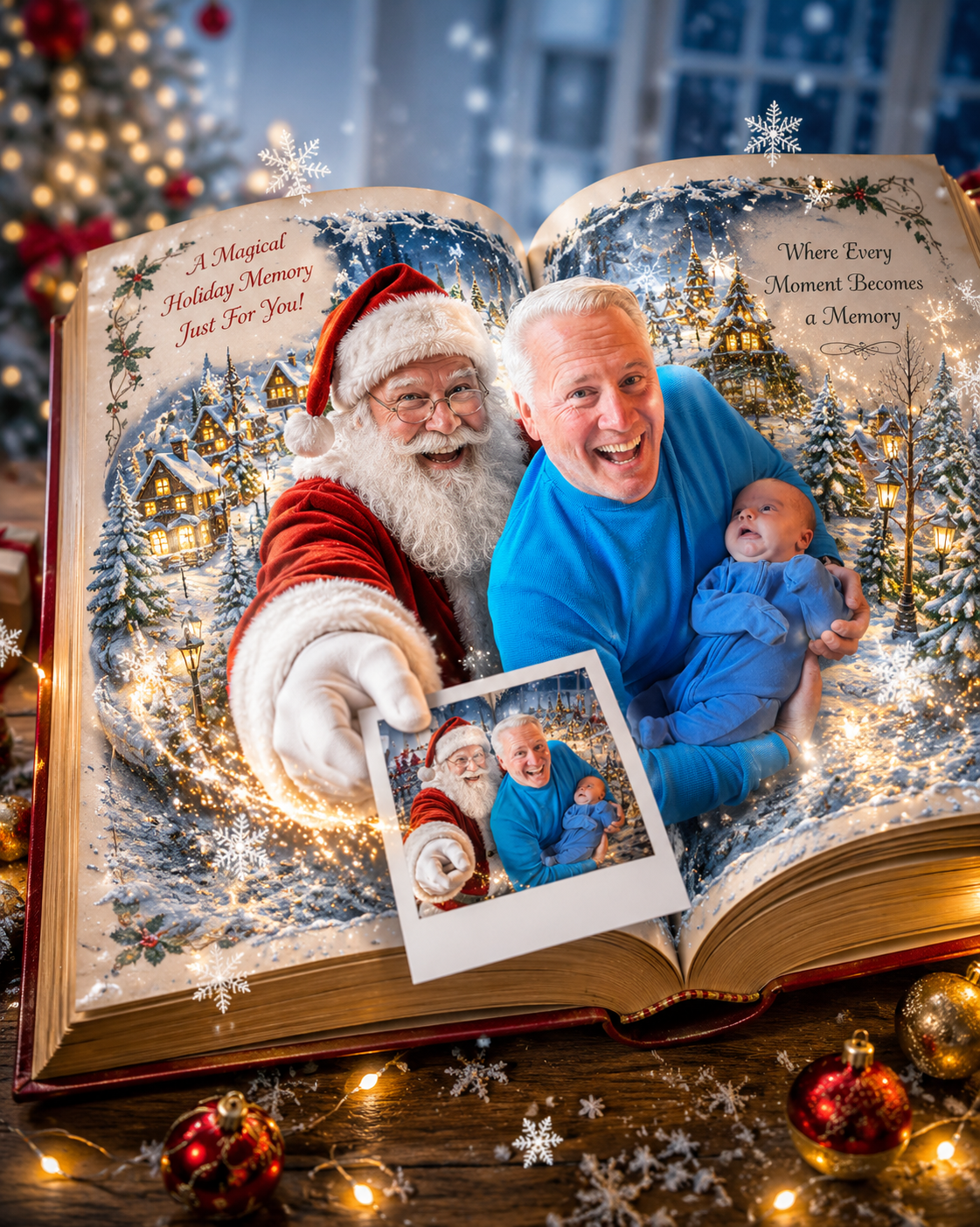 Family enjoying the Elfie Selfie Station™ holiday experience